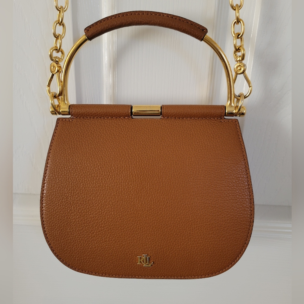 Ralph Lauren Leather Mason Mini Satchel Tan Crossbody